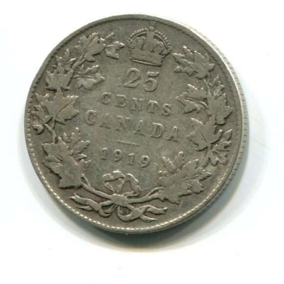 1919 Canada Silver 25 Cent Coin (#1525) - Picture 1 of 2